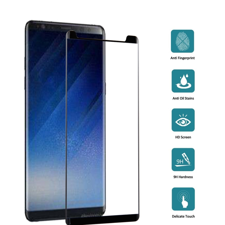 For Galaxy Note 8 0.3mm 9H Surface Hardness 3D Curved Silk-screen Non-full Screen Tempered Glass Screen Protector(Black)