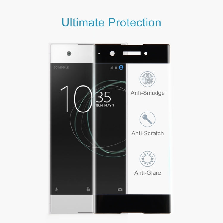 For Sony Xperia XA1 0.33mm 9H Surface Hardness 3D Curved Full Screen Tempered Glass Screen Protector(Black)