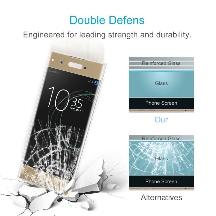 For Sony Xperia XA1 0.33mm 9H Surface Hardness 3D Curved Full Screen Tempered Glass Screen Protector(Gold)