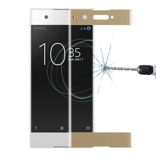 For Sony Xperia XA1 0.33mm 9H Surface Hardness 3D Curved Full Screen Tempered Glass Screen Protector(Gold)