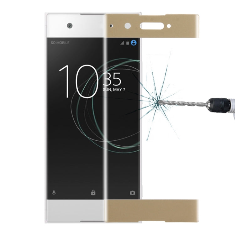 For Sony Xperia XA1 0.33mm 9H Surface Hardness 3D Curved Full Screen Tempered Glass Screen Protector(Gold)