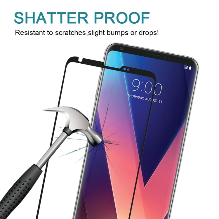 For LG V30 0.26mm 9H Surface Hardness 3D Curved Full Screen Tempered Glass Screen Protector (Black)