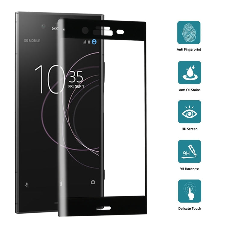 For Sony Xperia XZ1 0.26mm 9H Surface Hardness 3D Full Screen Tempered Glass Screen Protector(Black)