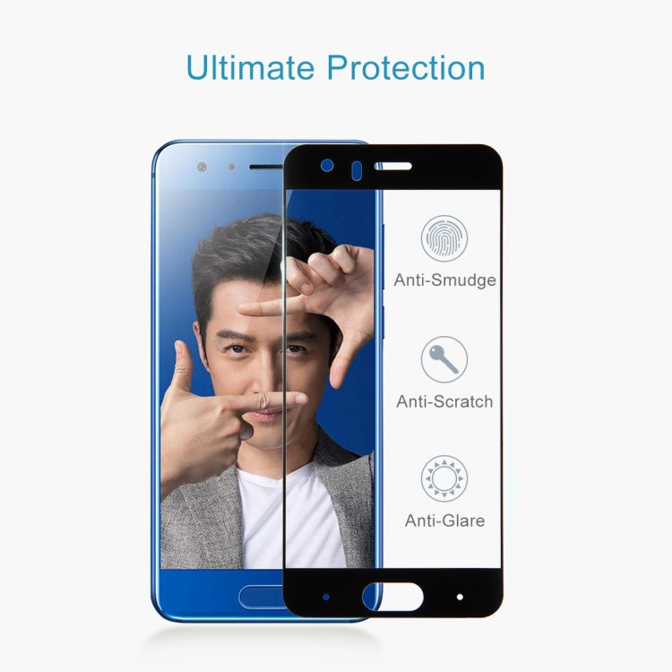For Huawei Honor 9 0.26mm 9H Surface Hardness 2.5D Explosion-proof Silk-screen Tempered Glass Full Screen Film(Black)