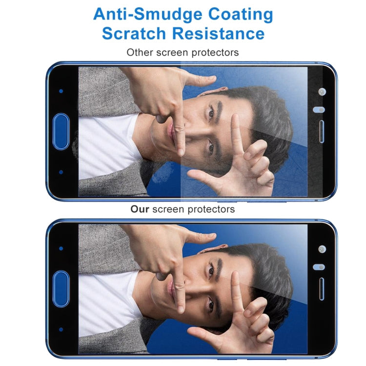 For Huawei Honor 9 0.26mm 9H Surface Hardness 2.5D Explosion-proof Silk-screen Tempered Glass Full Screen Film(Black)
