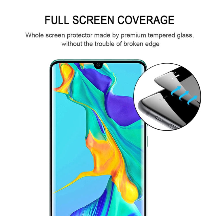 Edge Glue 3D Curved Edge Full Screen Tempered Glass Film for Huawei P30 Pro(Black)