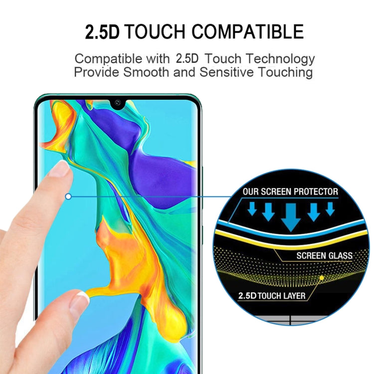 Edge Glue 3D Curved Edge Full Screen Tempered Glass Film for Huawei P30 Pro(Black)