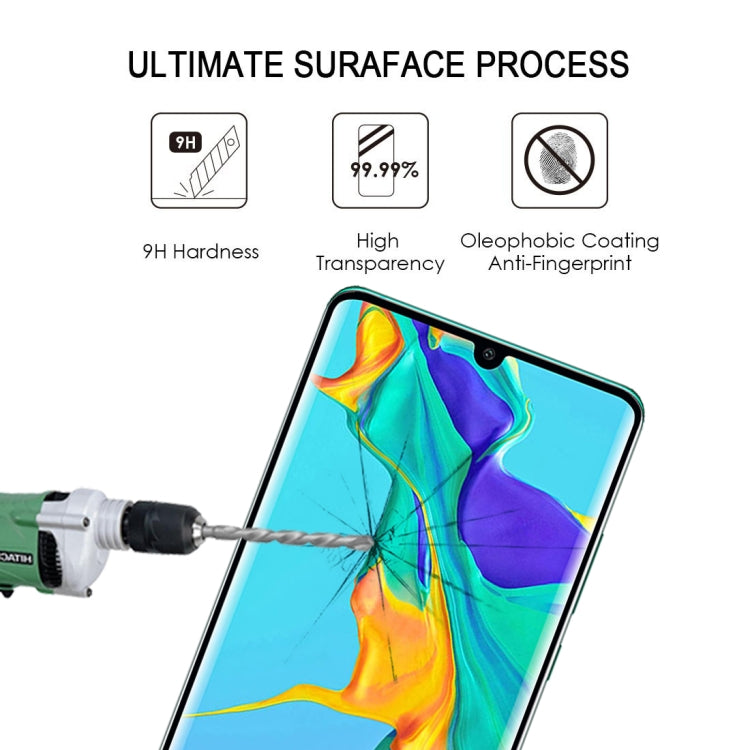 Edge Glue 3D Curved Edge Full Screen Tempered Glass Film for Huawei P30 Pro(Black)