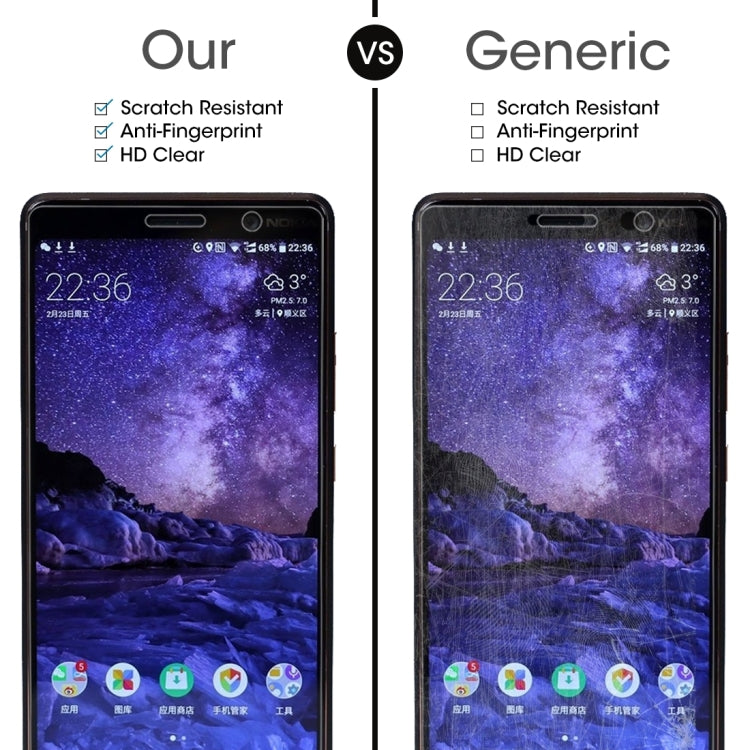 10 PCS for Nokia 7 Plus 0.26mm 9H Surface Hardness 2.5D Explosion-proof Tempered Glass Screen Film
