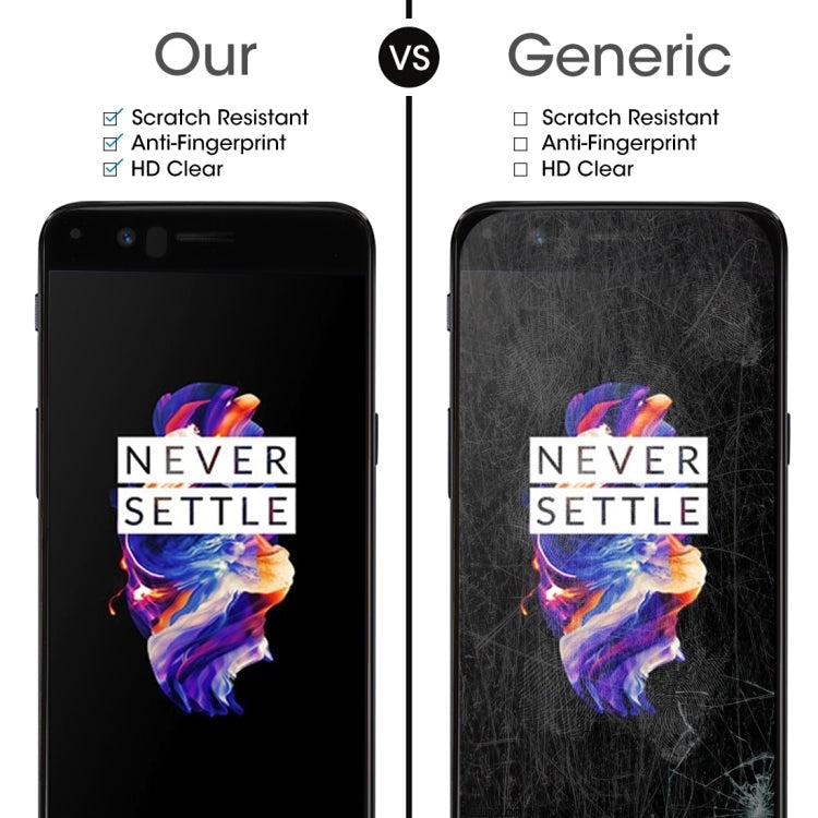 For OnePlus 5 0.26mm 9H Surface Hardness 2.5D Explosion-proof Silk-screen Tempered Glass Full Screen Film(Black)