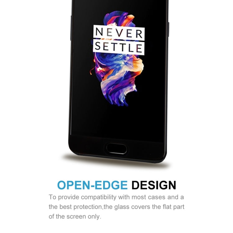 For OnePlus 5 0.26mm 9H Surface Hardness 2.5D Explosion-proof Silk-screen Tempered Glass Full Screen Film(Black)