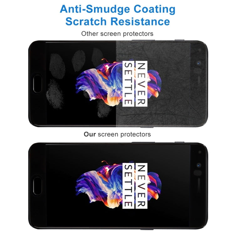For OnePlus 5 0.26mm 9H Surface Hardness 2.5D Explosion-proof Silk-screen Tempered Glass Full Screen Film(Black)