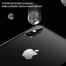 Titanium Alloy Metal Camera Lens Protector Tempered Glass Film for iPhone X(Black)