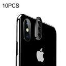 10 PCS Titanium Alloy Metal Camera Lens Protector Tempered Glass Film for iPhone XS(Black)