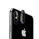 10 PCS Titanium Alloy Metal Camera Lens Protector Tempered Glass Film for iPhone XS(Black)