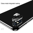 10 PCS Titanium Alloy Metal Camera Lens Protector Tempered Glass Film for iPhone XS(Black)