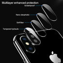 10 PCS Titanium Alloy Metal Camera Lens Protector Tempered Glass Film for iPhone XS(Black)
