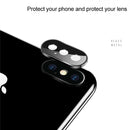 Titanium Alloy Metal Camera Lens Protector Tempered Glass Film for iPhone XS(Black)