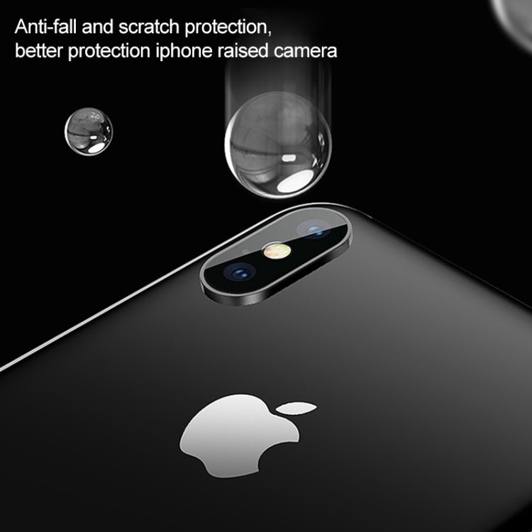Titanium Alloy Metal Camera Lens Protector Tempered Glass Film for iPhone XS(Gold)