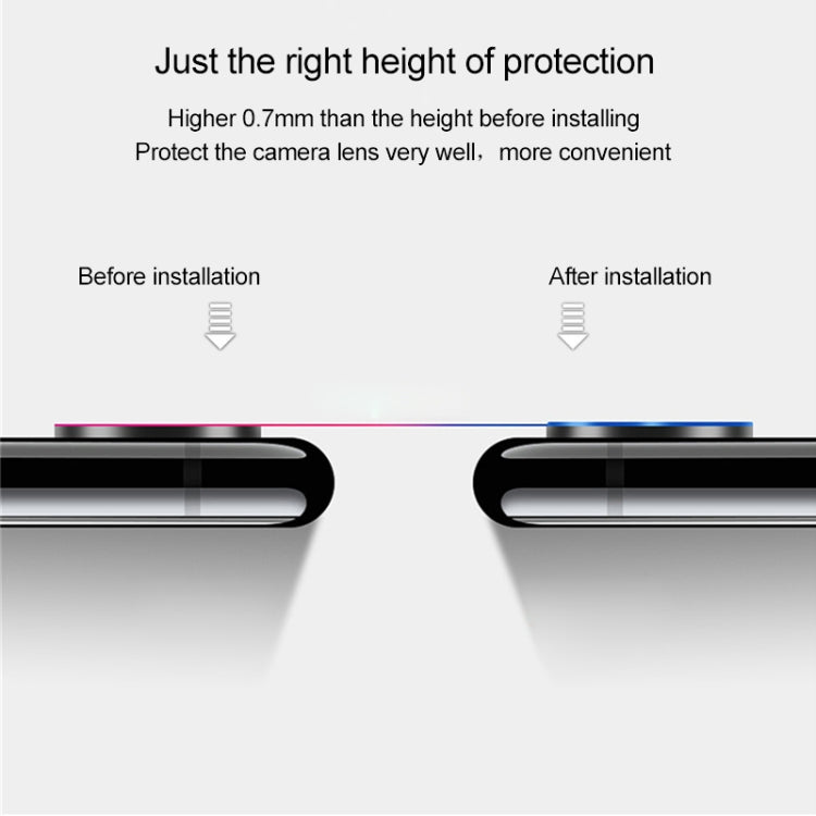 Titanium Alloy Metal Camera Lens Protector Tempered Glass Film for iPhone XS(Gold)