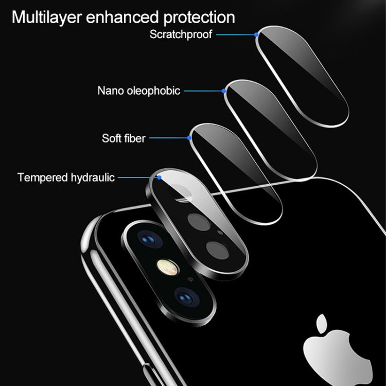 Titanium Alloy Metal Camera Lens Protector Tempered Glass Film for iPhone XS(Gold)