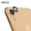 10 PCS Titanium Alloy Metal Camera Lens Protector Tempered Glass Film for iPhone XR(Gold)
