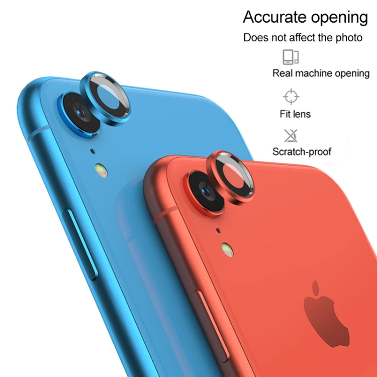 Titanium Alloy Metal Camera Lens Protector Tempered Glass Film for iPhone XR(Silver)
