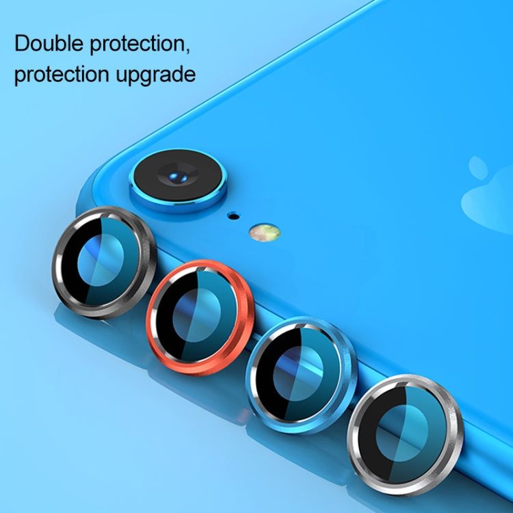 Titanium Alloy Metal Camera Lens Protector Tempered Glass Film for iPhone XR(Silver)