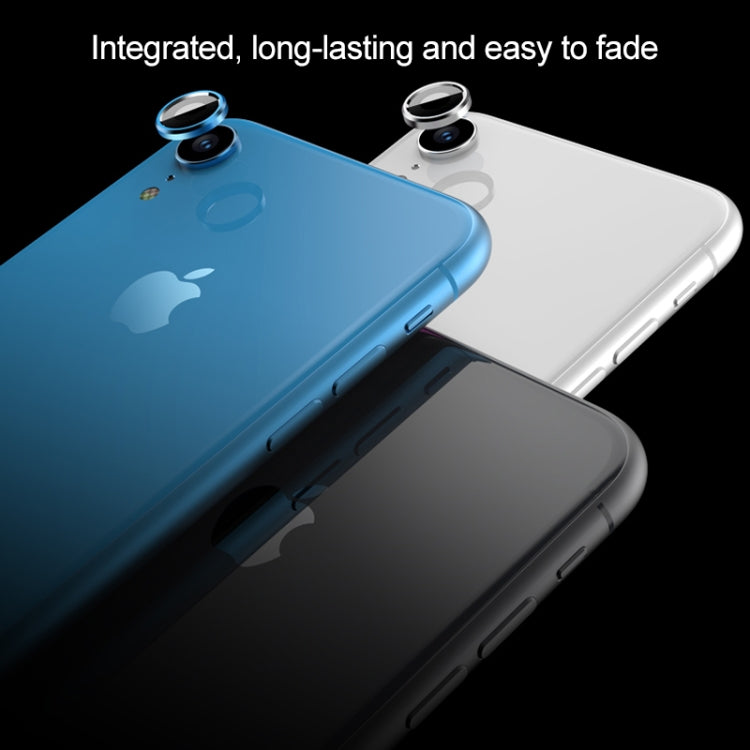 Titanium Alloy Metal Camera Lens Protector Tempered Glass Film for iPhone XR(Silver)