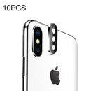 10 PCS Titanium Alloy Metal Camera Lens Protector Tempered Glass Film for iPhone XS Max(Silver)