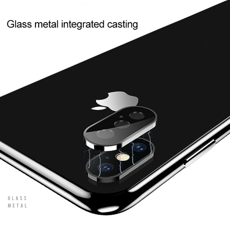 Titanium Alloy Metal Camera Lens Protector Tempered Glass Film for iPhone XS Max(Black)