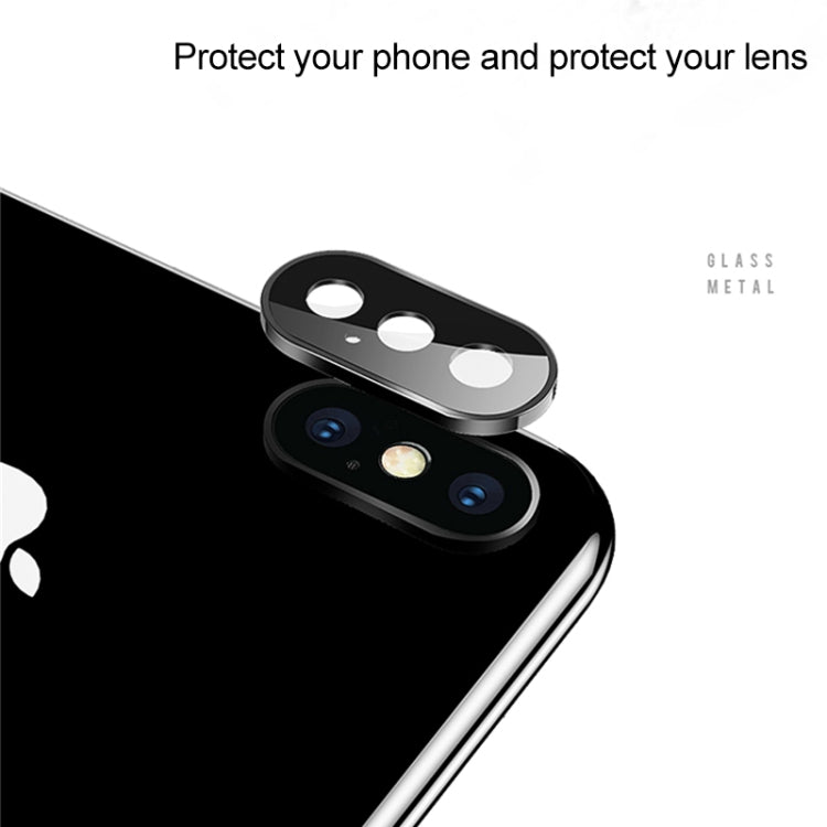 Titanium Alloy Metal Camera Lens Protector Tempered Glass Film for iPhone XS Max(Black)