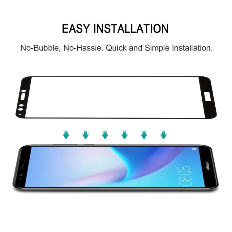 0.26mm 9H 2.5D Anti-scratch Silk-screen Tempered Glass Full Screen Film for Huawei Nova 2 Lite / Y7 Prime (2018)(Black)