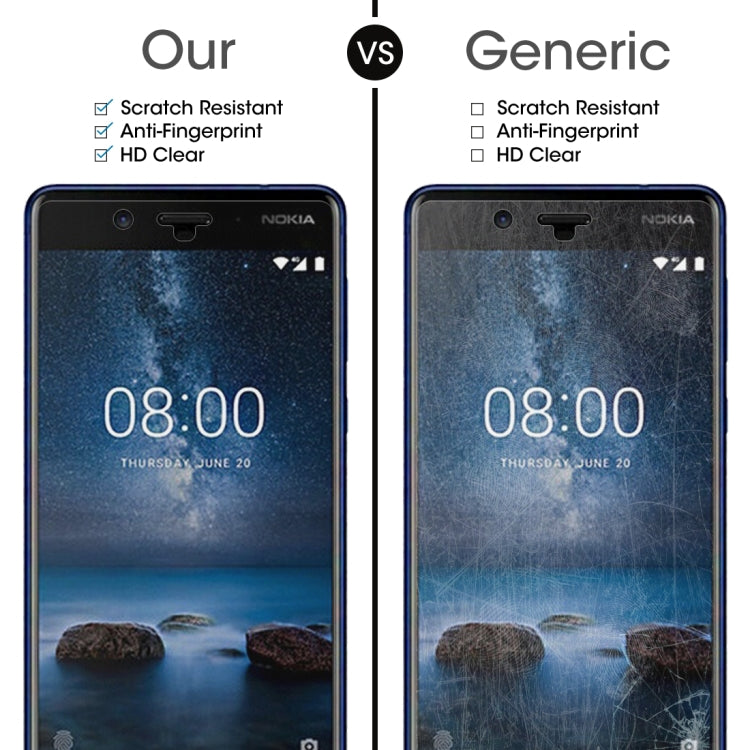 Nokia 8 0.26mm 9H Surface Hardness 2.5D Curved Edge Tempered Glass Screen Protector