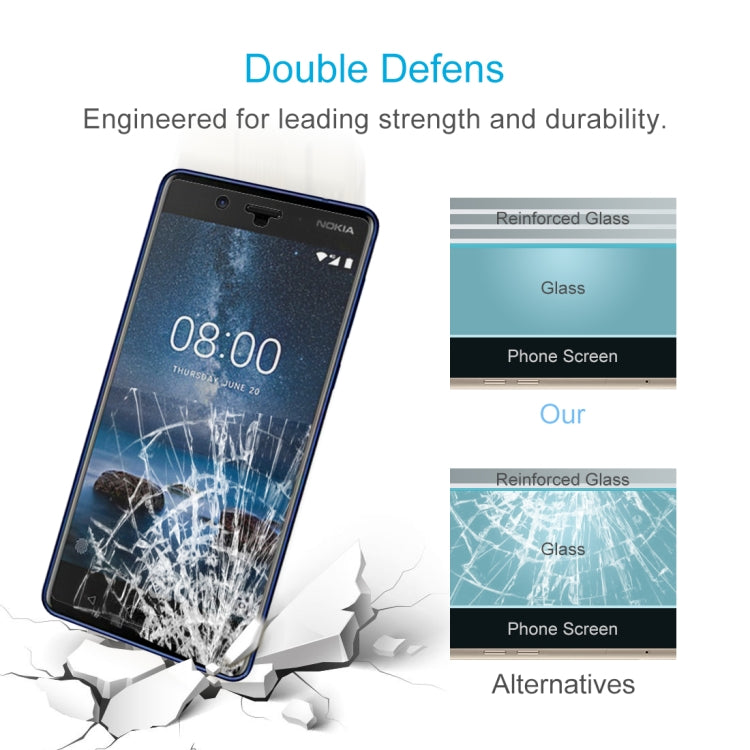 Nokia 8 0.26mm 9H Surface Hardness 2.5D Curved Edge Tempered Glass Screen Protector
