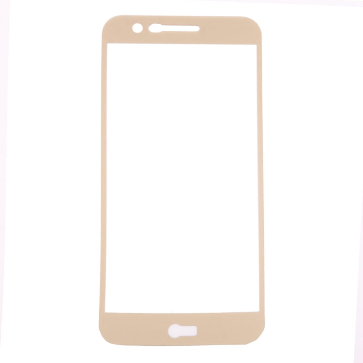 For LG K10 (2017) 0.3mm 9H Surface Hardness 2.5D Curved Silk-screen Full Screen Tempered Glass Screen Protector (Gold)