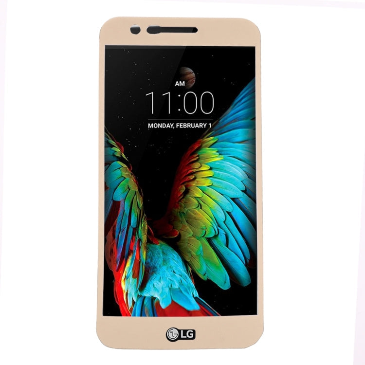 For LG K10 (2017) 0.3mm 9H Surface Hardness 2.5D Curved Silk-screen Full Screen Tempered Glass Screen Protector (Gold)