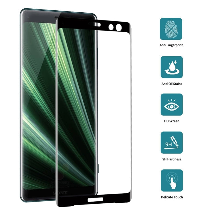 9H 3D Curved Full Screen Tempered Glass Film for Sony Xperia XZ3(Black)