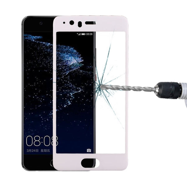 For Huawei P10 Plus 0.3mm 9H Surface Hardness 3D Curved Silk-screen Full Screen Tempered Glass Screen Protector (White)