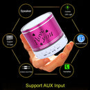 A9L Mini Portable Bluetooth Stereo Speaker with RGB LED Light, Built-in MIC, Support Hands-free Calls & TF Card & AUX(Magenta)