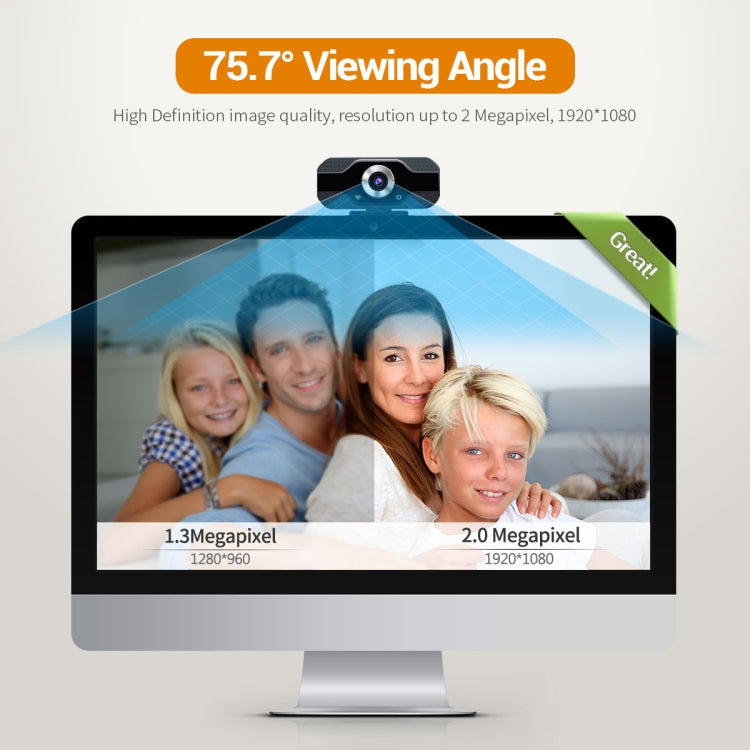 ESCAM PVR006 HD 1080P USB2.0 HD Webcam with Microphone for PC