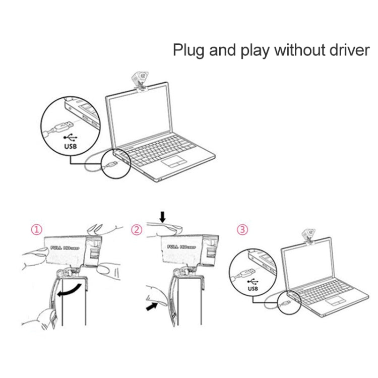 HD 1080P Computer USB WebCam with Microphone