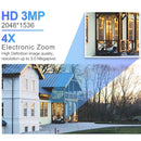 ESCAM QF233 3.0 Million Pixels Smart WiFi IP Camera, Support Auto Tracking & Night Vision & Two Way Audio & TF Card & Onvif, EU Plug