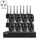 ESCAM WNK618 3.0 Million Pixels 8-channel Wireless Dome Camera HD NVR Security System, Support Motion Detection & Two-way Audio & Full-color Night Vision & TF Card, AU Plug