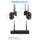 ESCAM WNK618 3.0 Million Pixels 8-channel Wireless Dome Camera HD NVR Security System, Support Motion Detection & Two-way Audio & Full-color Night Vision & TF Card, AU Plug