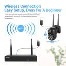 ESCAM WNK618 3.0 Million Pixels 8-channel Wireless Dome Camera HD NVR Security System, Support Motion Detection & Two-way Audio & Full-color Night Vision & TF Card, UK Plug