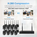 ESCAM WNK618 3.0 Million Pixels 8-channel Wireless Dome Camera HD NVR Security System, Support Motion Detection & Two-way Audio & Full-color Night Vision & TF Card, EU Plug