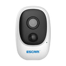 ESCAM G08 HD 1080P IP65 Waterproof PIR IP Camera with Solar Panel, Support TF Card / Night Vision / Two-way Audio (White)