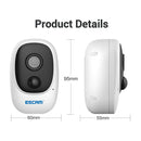 ESCAM G08 HD 1080P IP65 Waterproof PIR IP Camera with Solar Panel, Support TF Card / Night Vision / Two-way Audio (White)