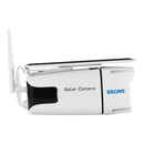 ESCAM QF260 1080P Solar Panel IP66 Waterproof WiFi IP Camera, Support Motion Detection / Night Vision / TF Card / Two-way Audio (White)